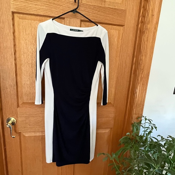 Lauren Ralph Lauren, slimming, color block dress
